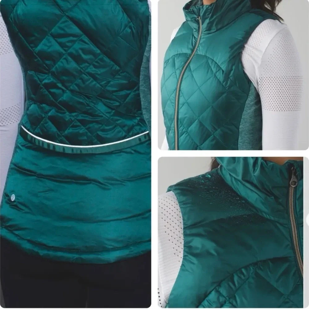 Lululemon Down For The Run Goose Down Puffer Vest Forage Size 8